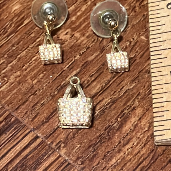 Longaberger Basket Earrings and Pendant Set NWOT - Picture 2 of 3